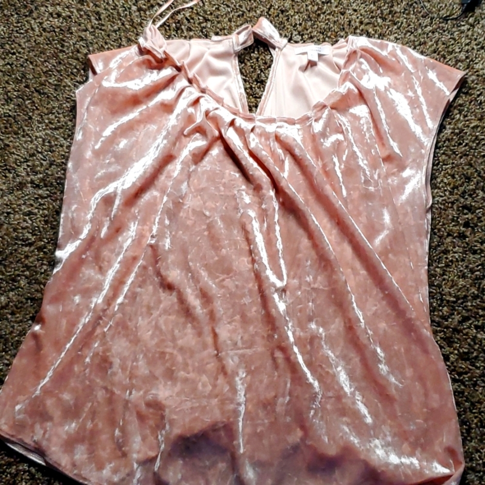 Lauren Conrad velvet pink top